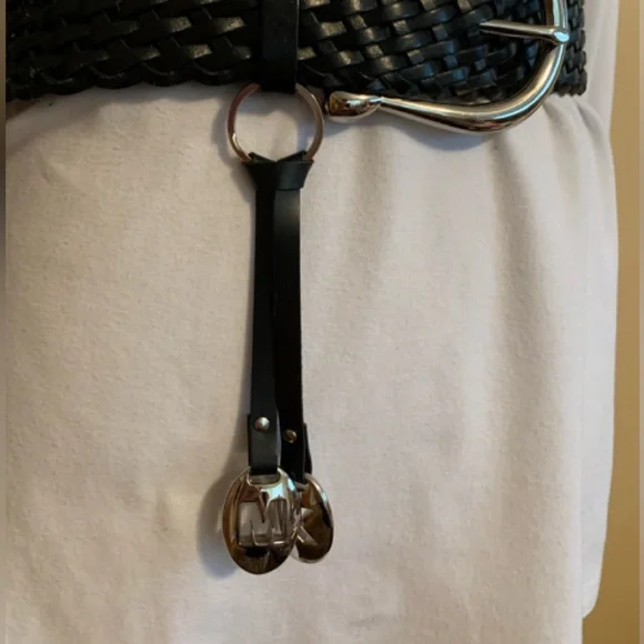 MICHAEL KORS black ladies leather Braided belt size Small LNWOT++ - Picture 3 of 8